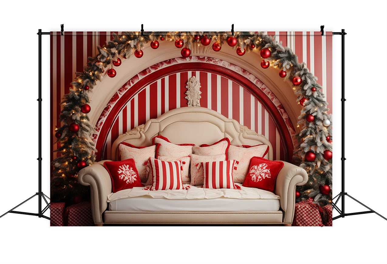 Weihnachten Kopfteil Backdrop Zimmer Rot Weiß Thema Backdrop BRP11-248