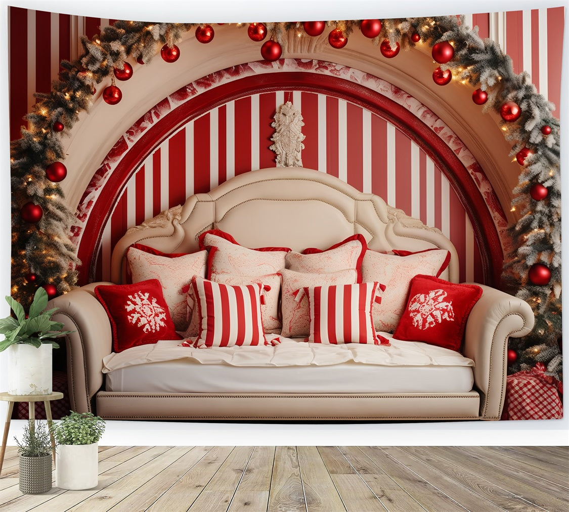 Weihnachten Kopfteil Backdrop Zimmer Rot Weiß Thema Backdrop BRP11-248