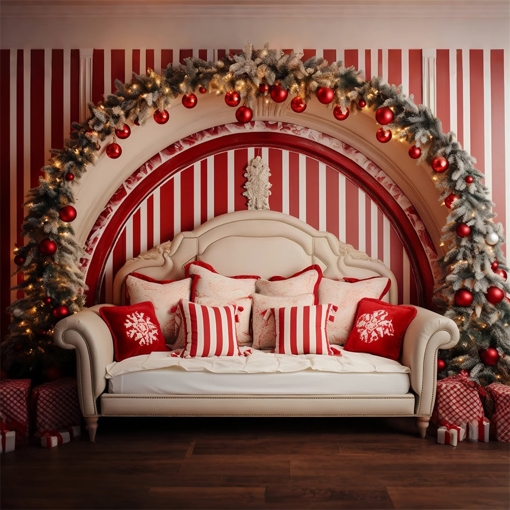 Weihnachten Kopfteil Backdrop Zimmer Rot Weiß Thema Backdrop BRP11-248