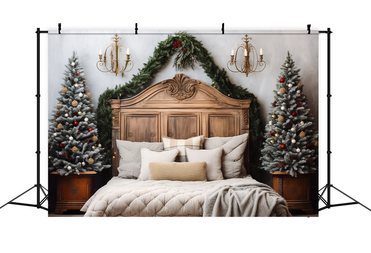 Weihnachten Kopfteil Fotografie Backdrop Schlafzimmer Frosted Pines Backdrop BRP11-249