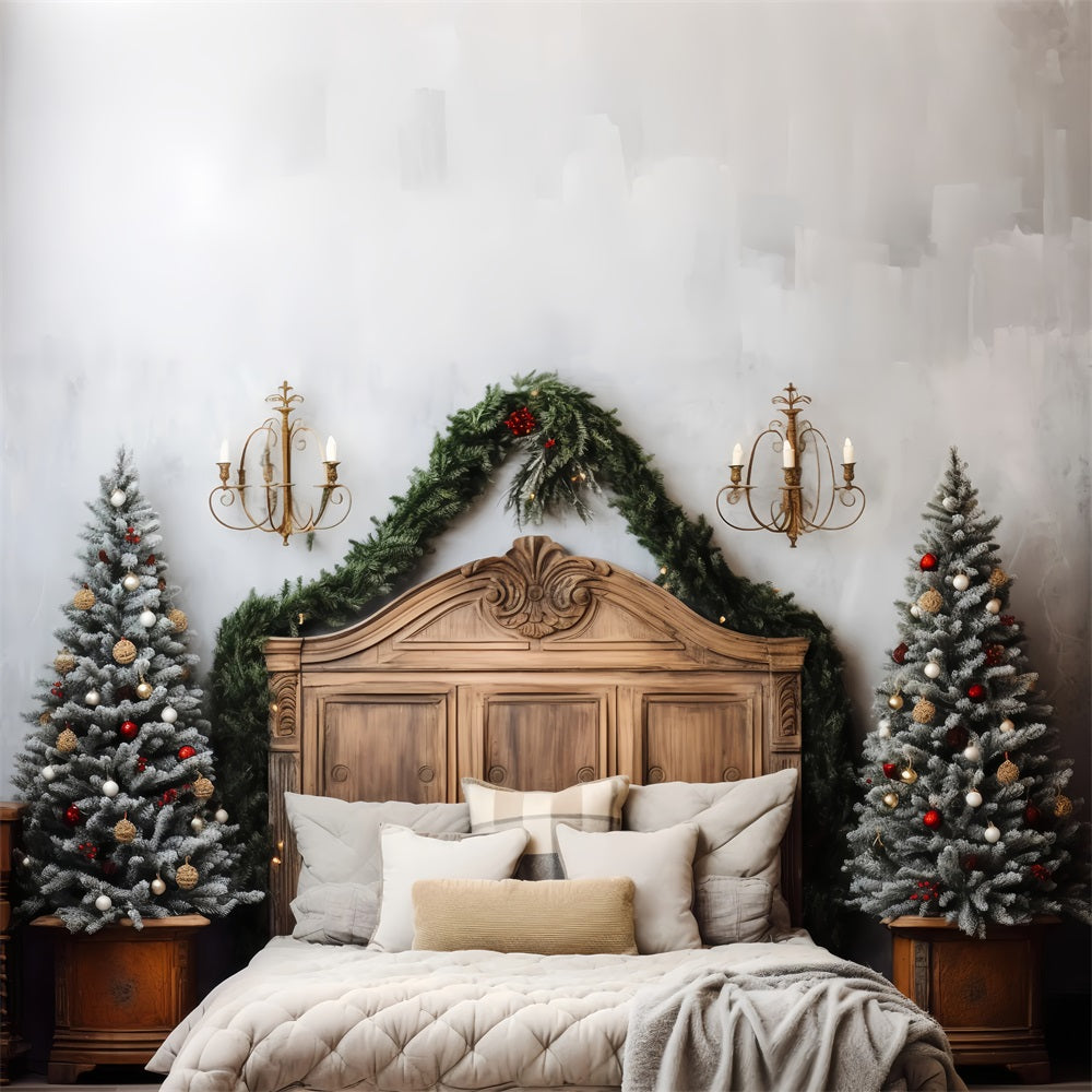 Weihnachten Kopfteil Fotografie Backdrop Schlafzimmer Frosted Pines Backdrop BRP11-249