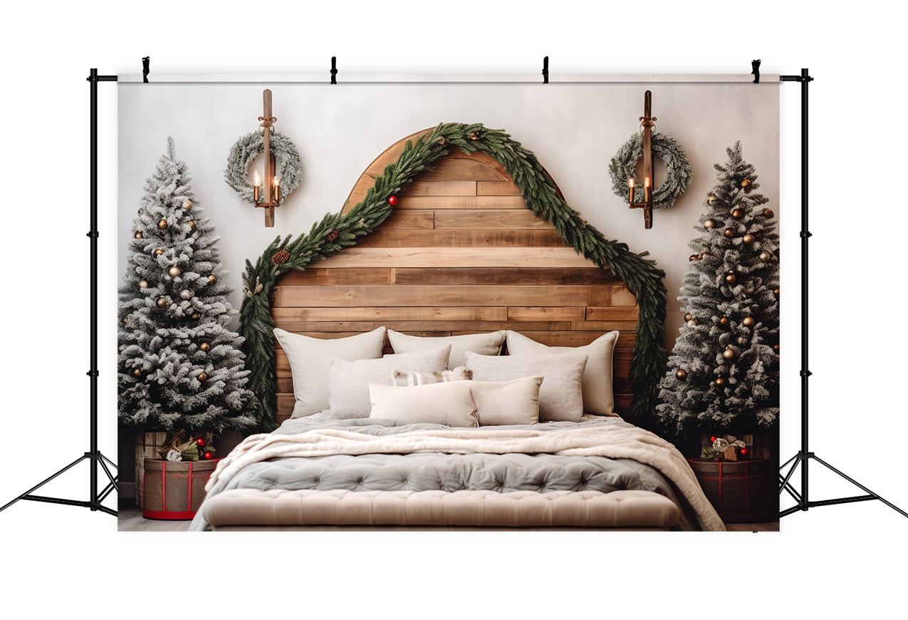 Weihnachten Kopfteil Backdrop Bäume Schlafzimmer Dekor Backdrop BRP11-250