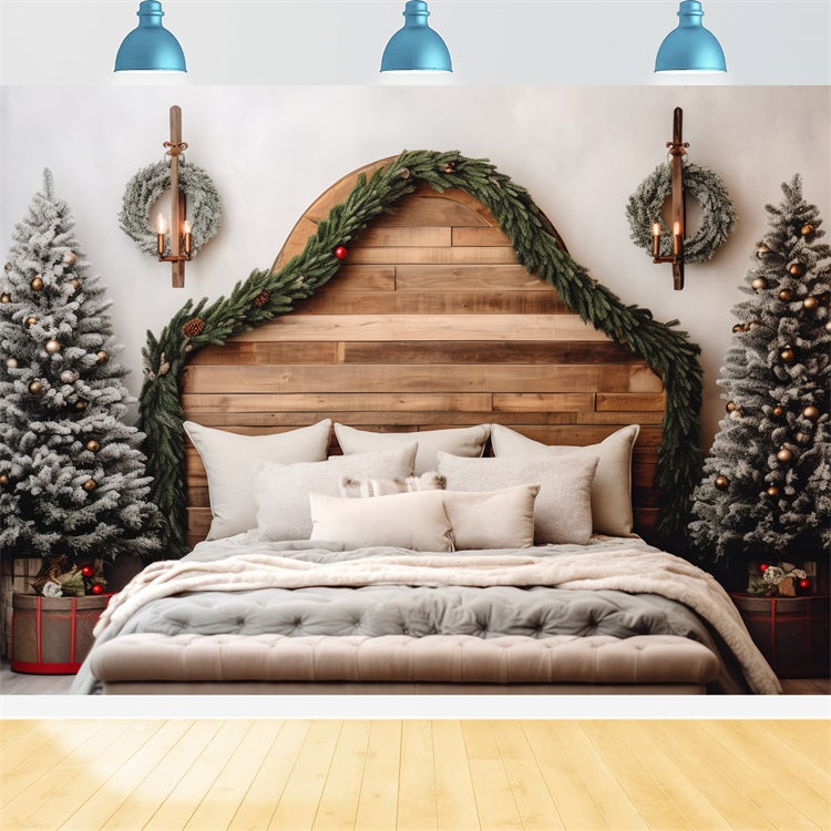 Weihnachten Kopfteil Backdrop Bäume Schlafzimmer Dekor Backdrop BRP11-250