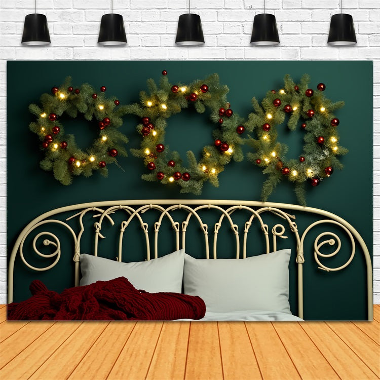 Weihnachten Kopfteil Fotografie Minimalistische Kranz Schlafzimmer Backdrop BRP11-251