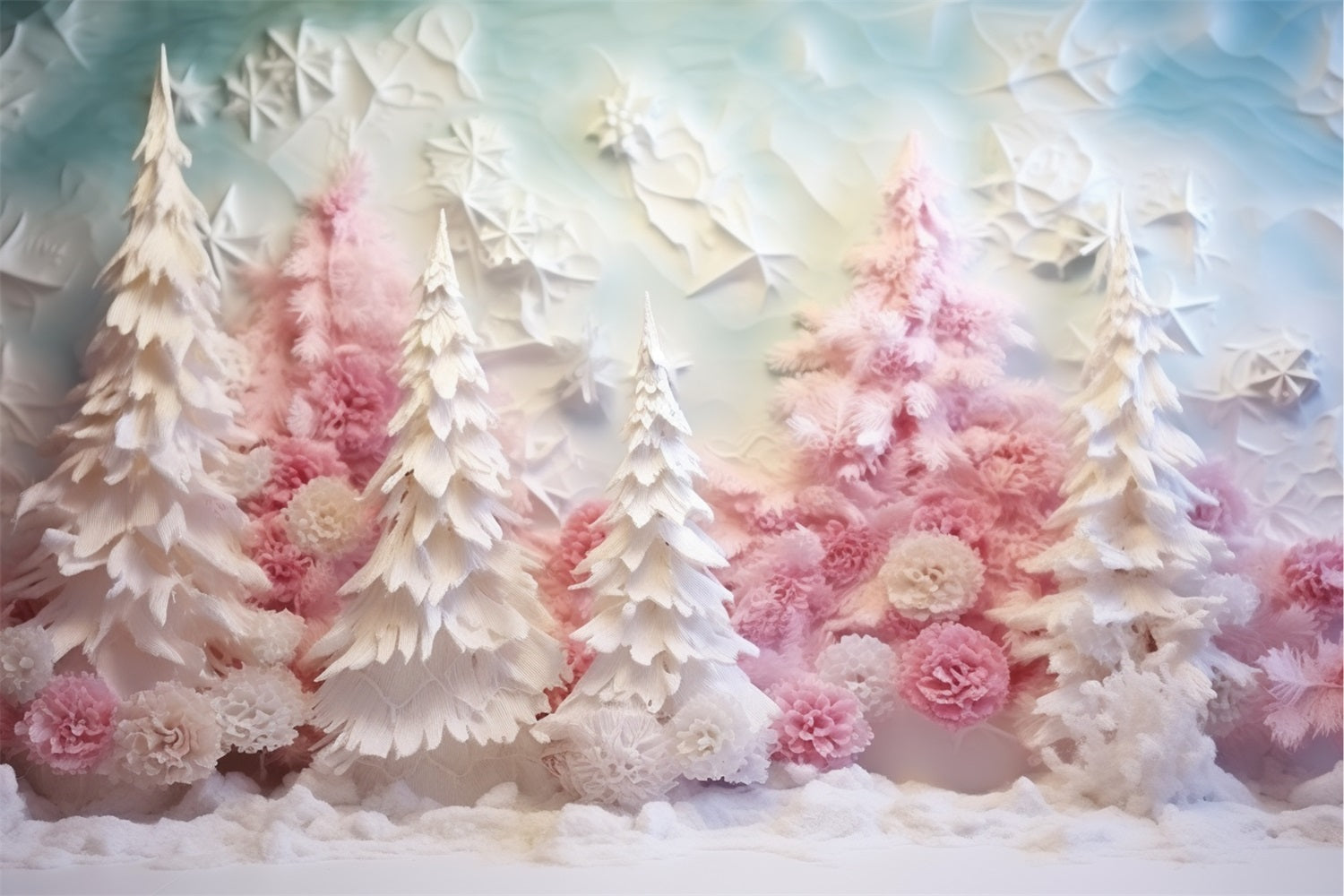 Winter Fotohintergrund Pastellrosa Frosted Forest Hintergrund BRP11-255