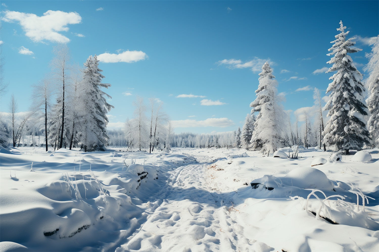 Winter Wälder Hintergrund Vereiste Bäume Blauer Himmel Hintergrund BRP11-266