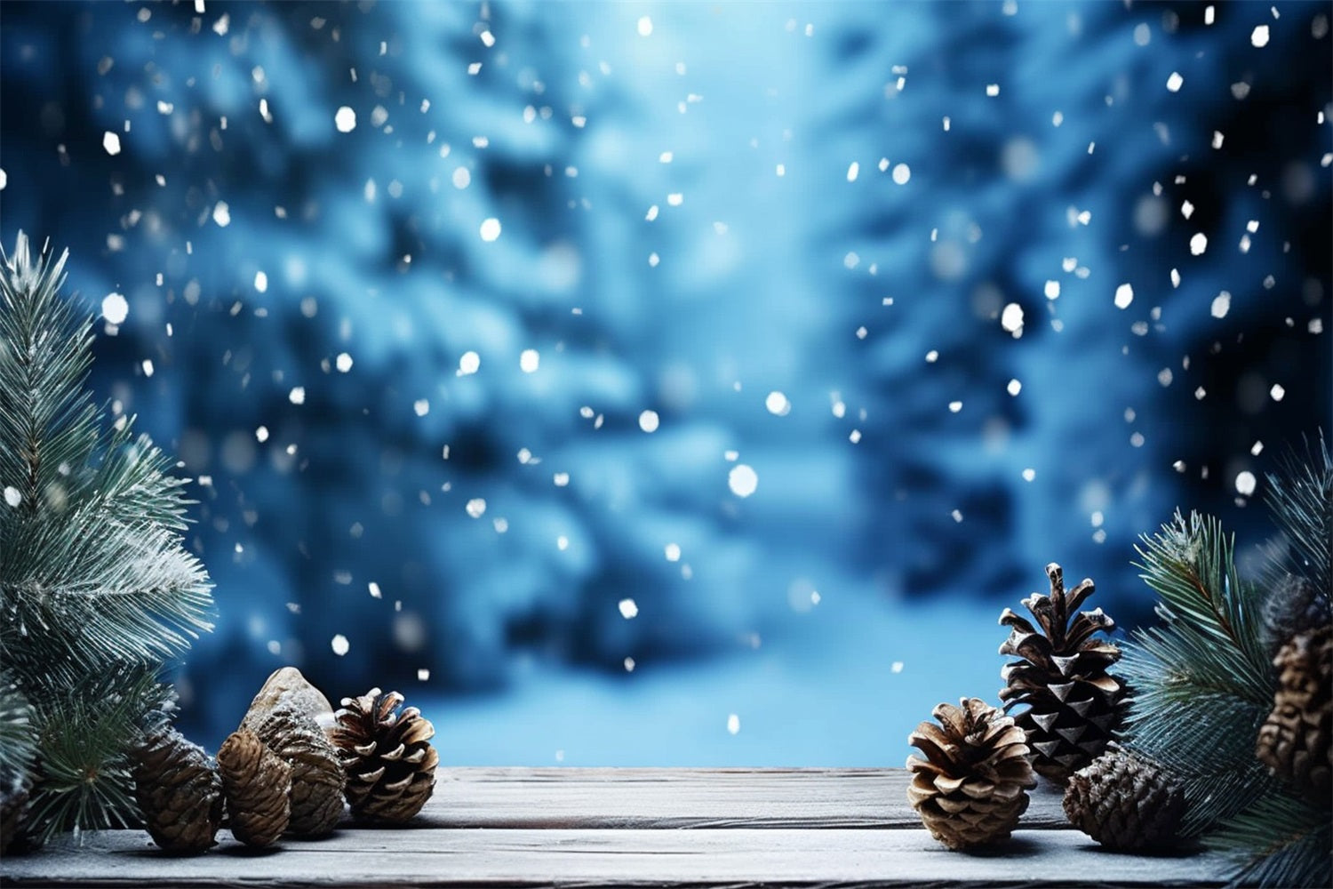 Fotohintergrund Winter Frostige Tannenzapfen Grüner Zweig Hintergrund BRP11-276