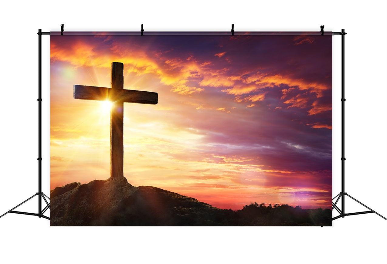 Ostern Fotokulisse Ideen Kreuz Hilltop Himmel Hintergrund BRP11-319