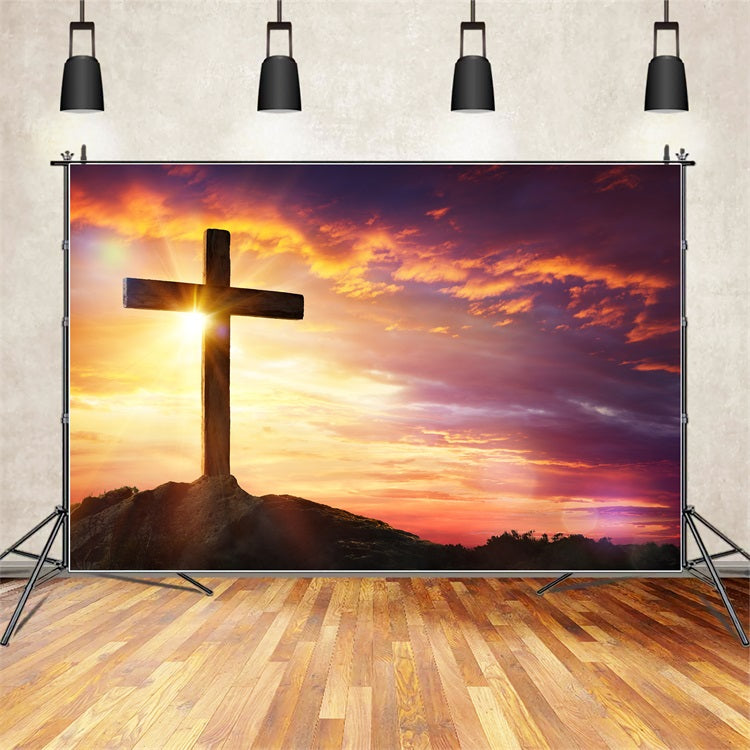 Ostern Fotokulisse Ideen Kreuz Hilltop Himmel Hintergrund BRP11-319