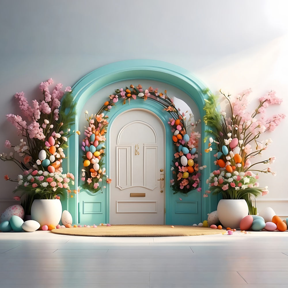 Einfache Ostern Hintergrund Ei Bogen Floral Hintergrund BRP11-335