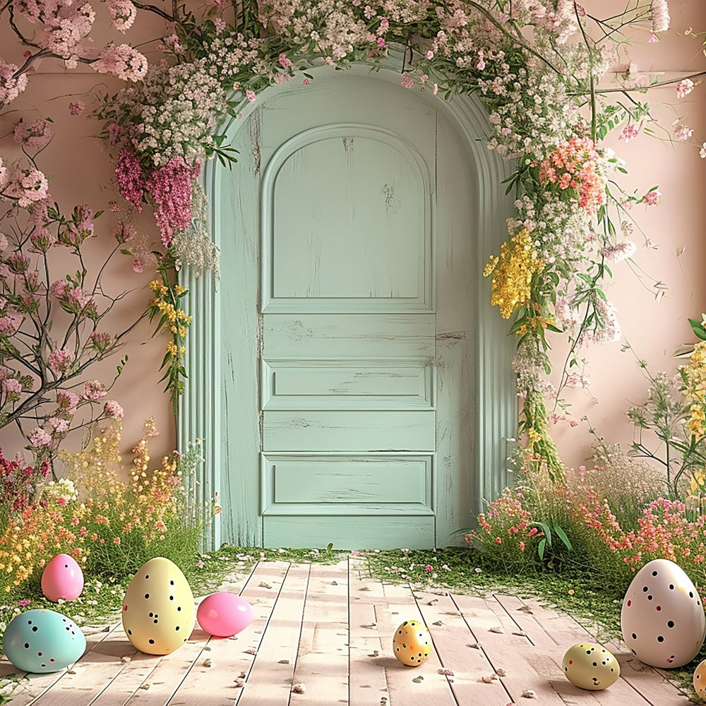 Ostern Hintergrund Ideen Ei Mint Tür Blumen Hintergrund BRP11-340