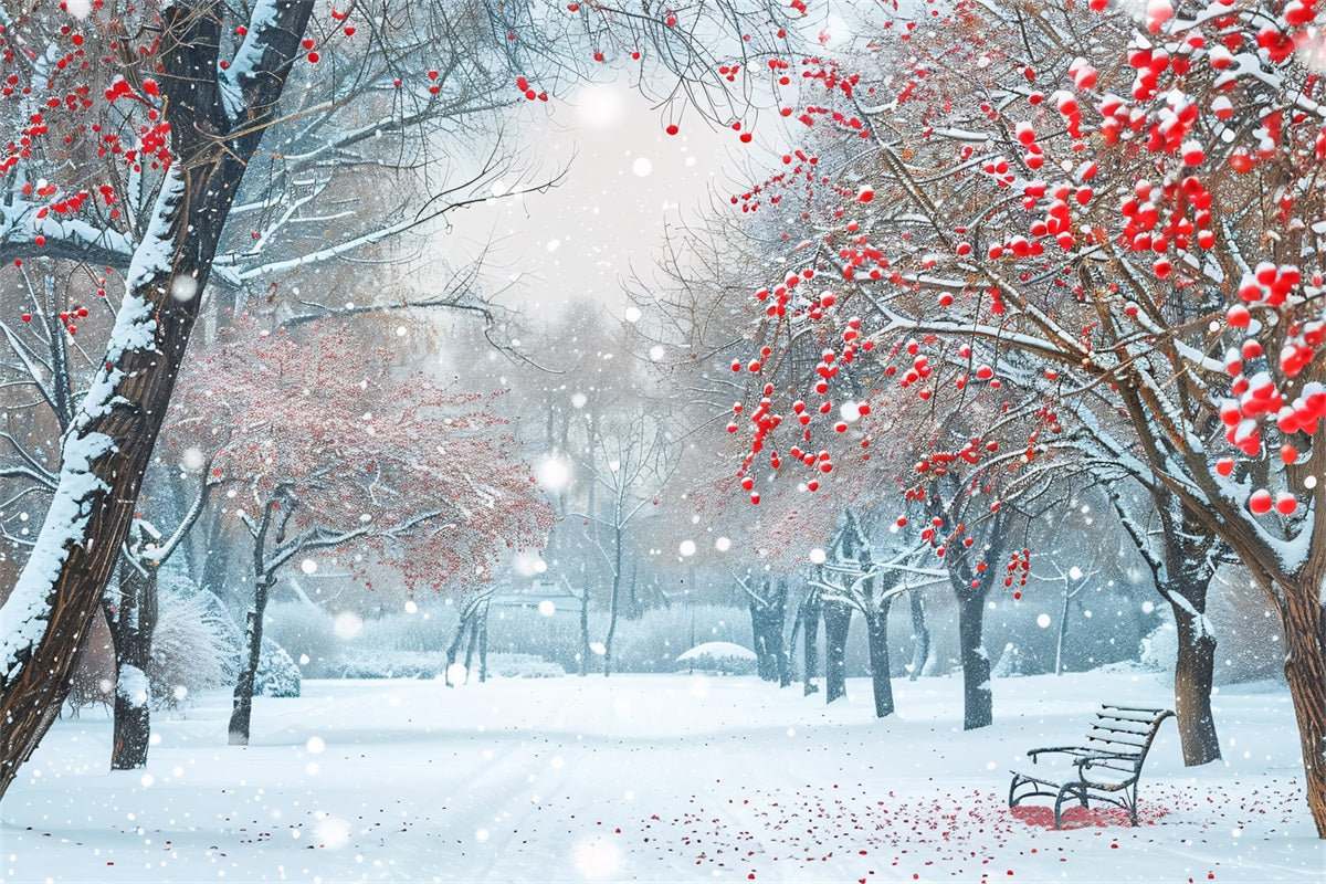 Winter Hintergrund Scenes Picturesque Snowy Park Berries Hintergrund BRP11-35