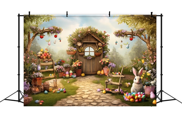 Frohe Ostern Hintergrund Hase Gartenweg Eier Hintergrund BRP11-360