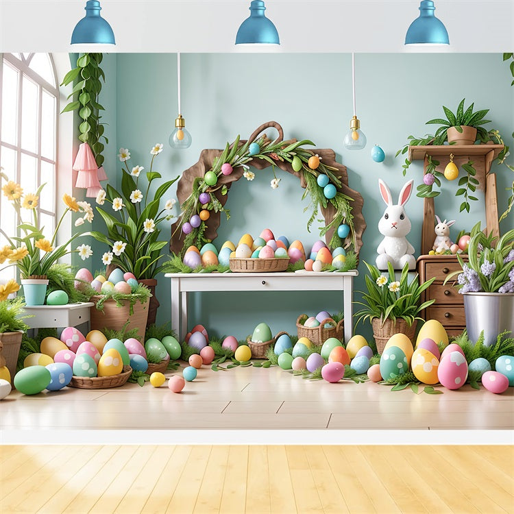 Ostern Hintergrund Ideen Bunny Tabelle Vibrant Eggs Hintergrund BRP11-361