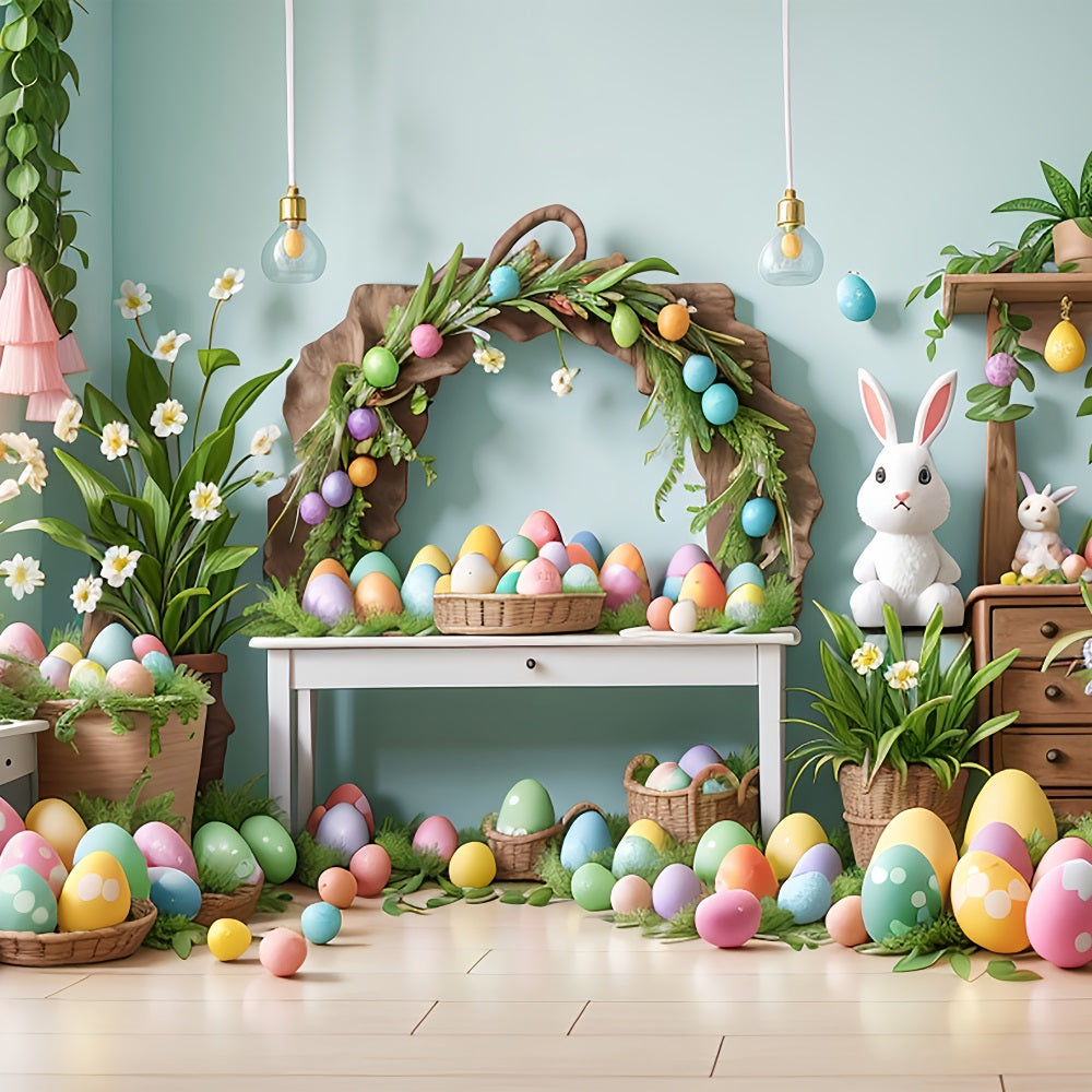 Ostern Hintergrund Ideen Bunny Tabelle Vibrant Eggs Hintergrund BRP11-361