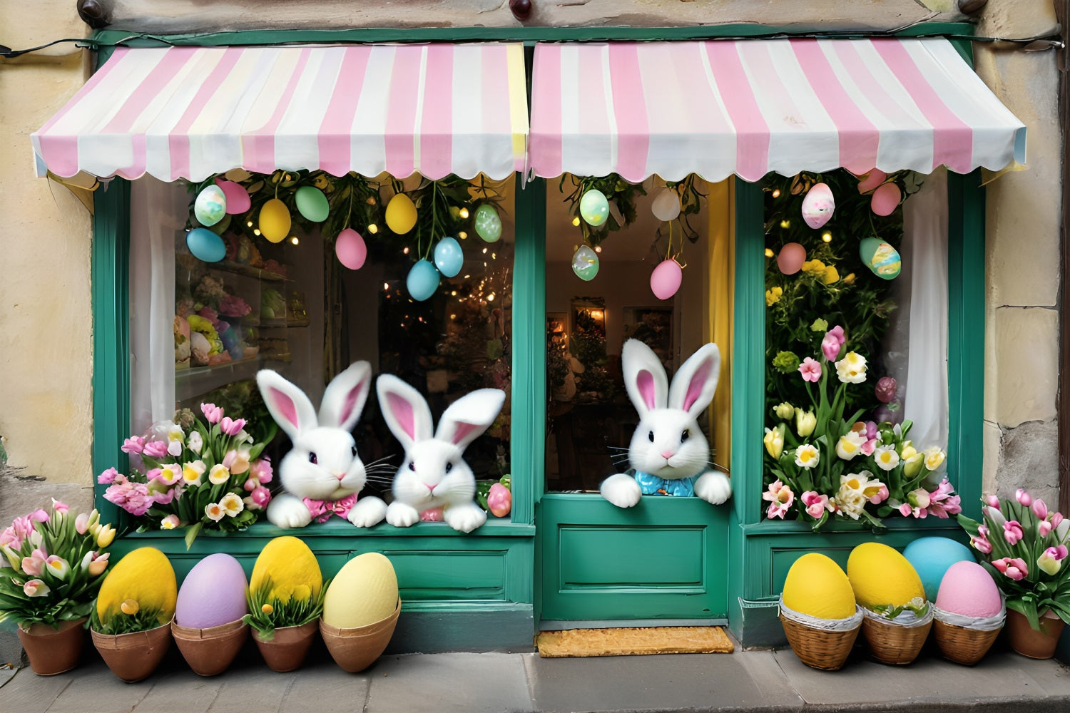 Ostern Hintergrund Ideen Tulpen Fenster Hasen Hintergrund BRP11-371