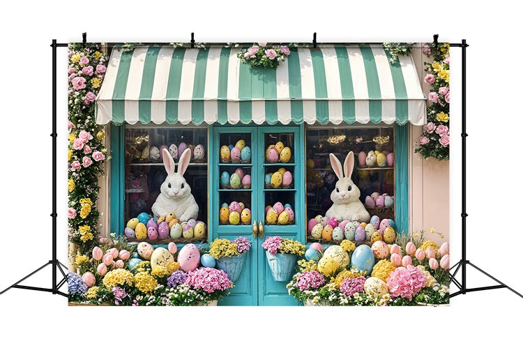 Ostern Hintergrund Floral Bunny Shop Fenster Hintergrund BRP11-372