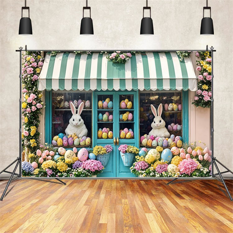 Ostern Hintergrund Floral Bunny Shop Fenster Hintergrund BRP11-372