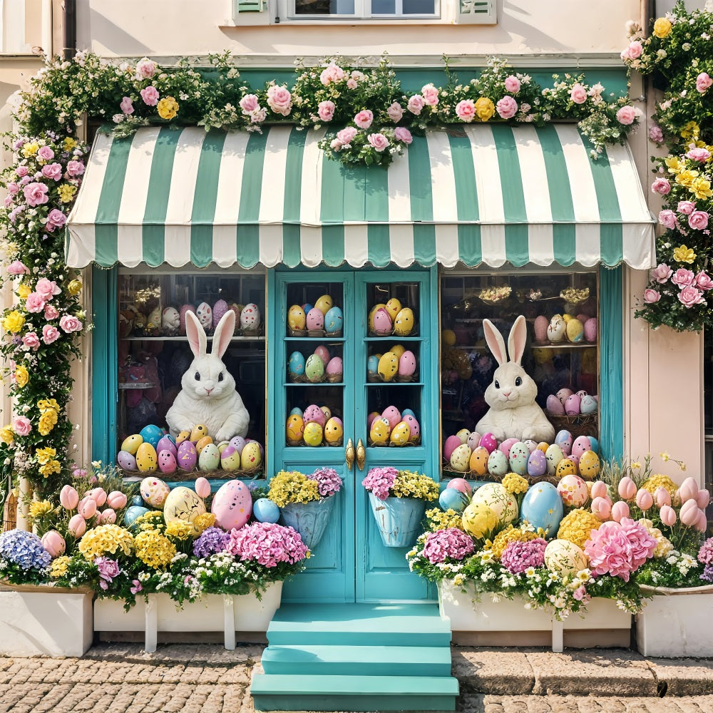 Ostern Hintergrund Floral Bunny Shop Fenster Hintergrund BRP11-372