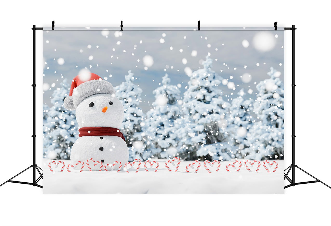 Winter Wonderland Hintergrund Schneemann Candy Canes Hintergrund BRP11-44