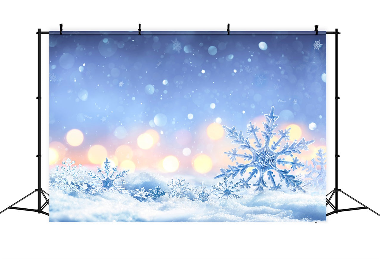 Winter Hintergrund Snowy Night Frosted Snowflakes Hintergrund BRP11-460