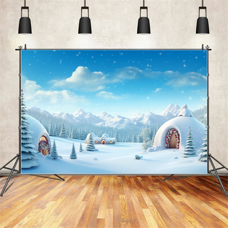 Winter Wonderland Hintergrund Igloos Snowy Peaks Hintergrund BRP11-48