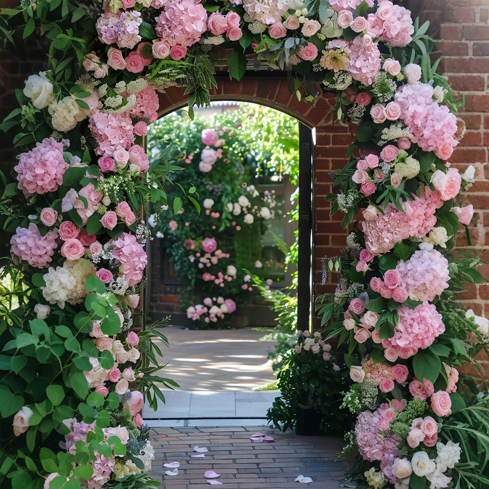 Frühlingsblumen Hintergrund Romantisch Rosa Torbogen Hintergrund BRP11-530