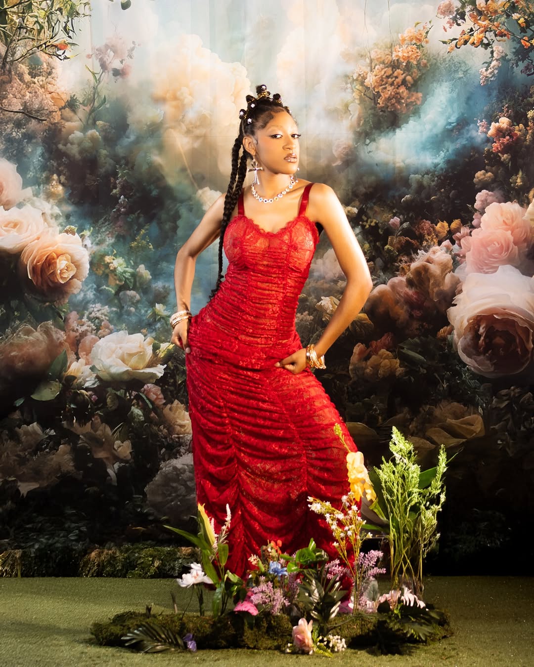 Vintage Fotografie Backdrop Blossoms Wrapped Soft Fog Backdrop BRP11-553