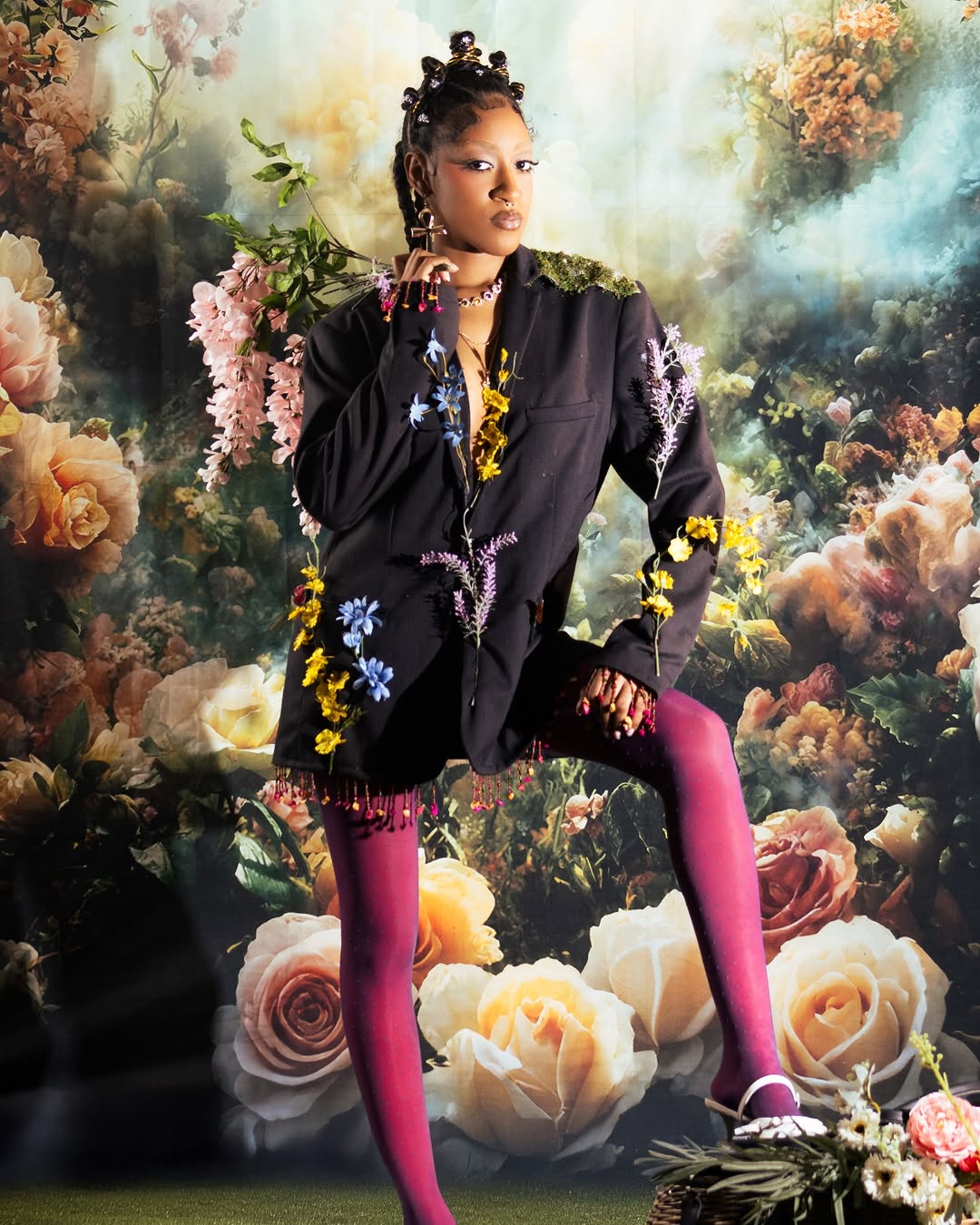 Vintage Fotografie Backdrop Blossoms Wrapped Soft Fog Backdrop BRP11-553