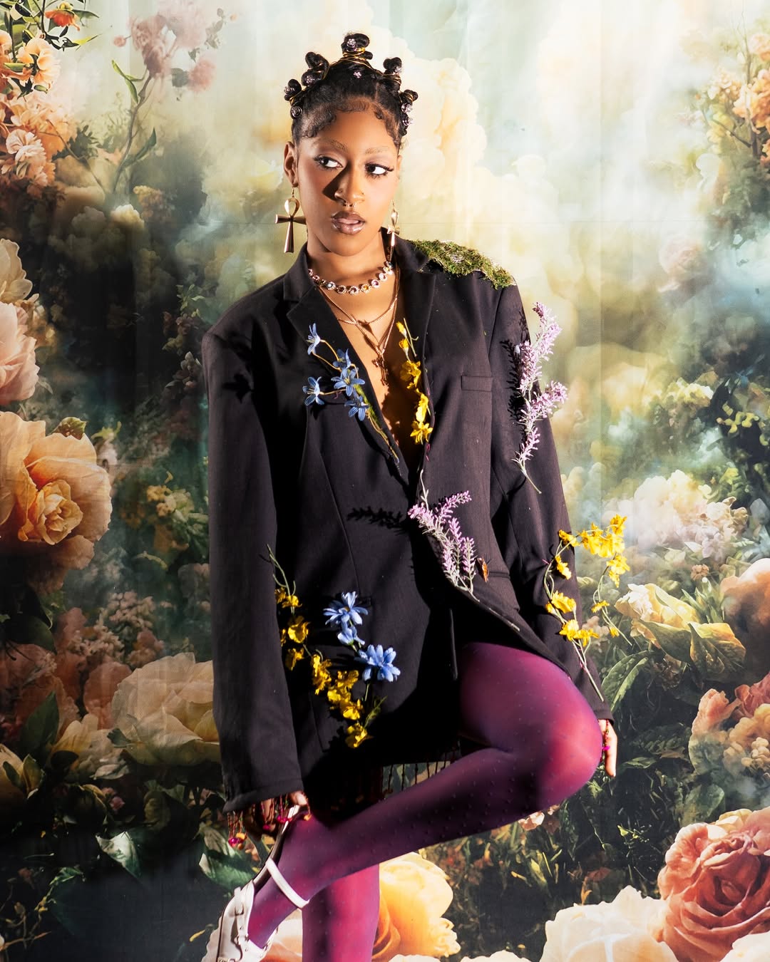 Vintage Fotografie Backdrop Blossoms Wrapped Soft Fog Backdrop BRP11-553