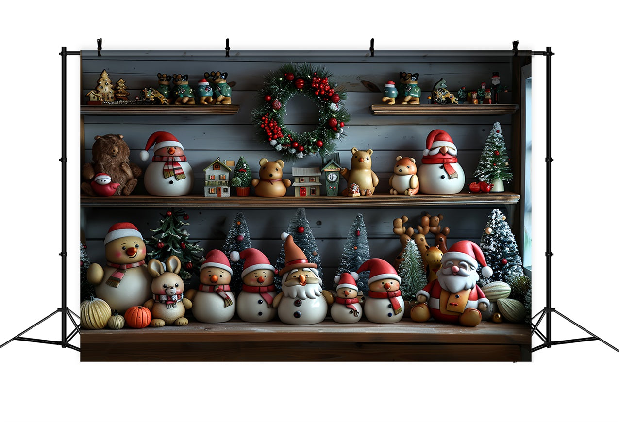 Fotografie Weihnachten Santa's Workshop Snowy Friends Hintergrund BRP11-77