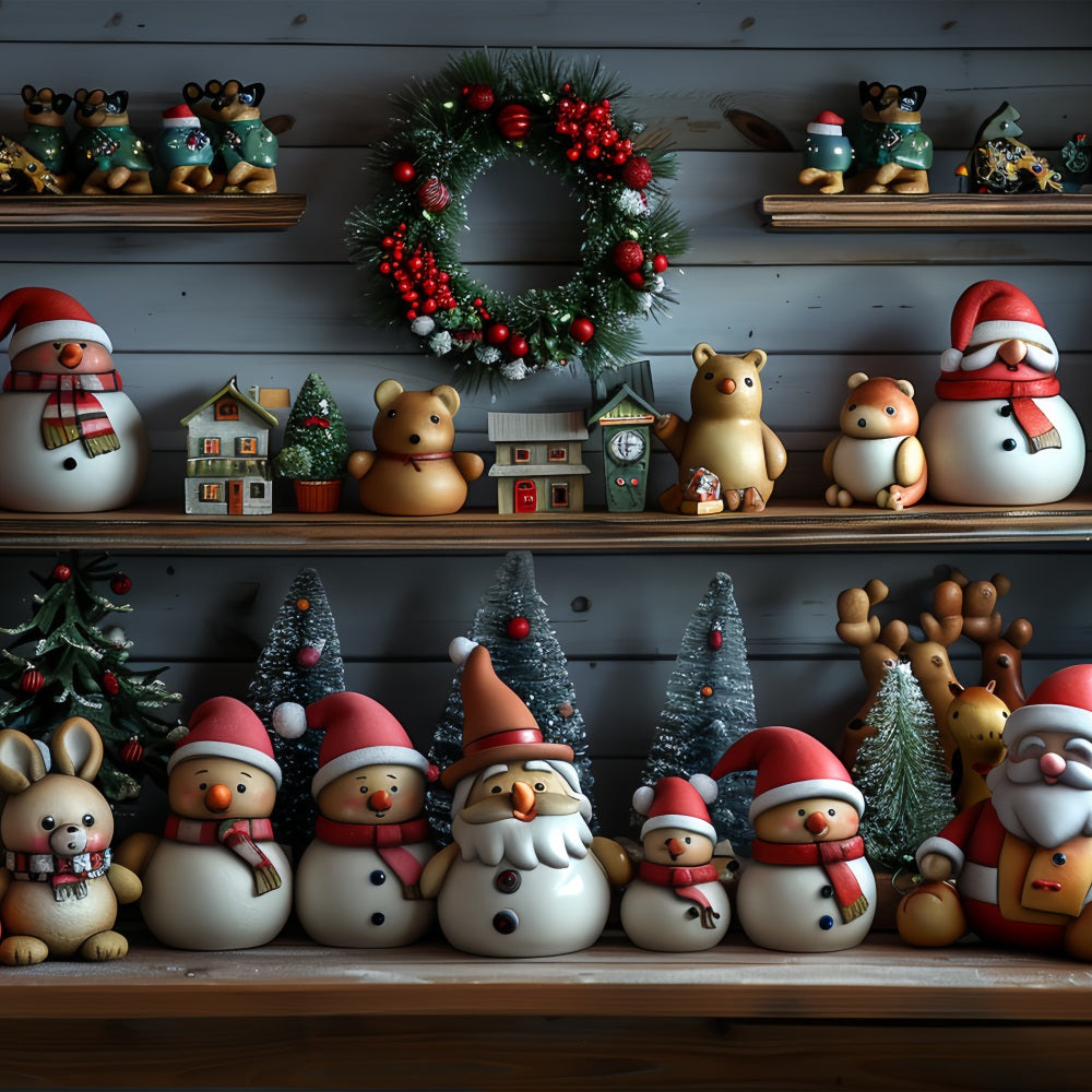 Fotografie Weihnachten Santa's Workshop Snowy Friends Hintergrund BRP11-77