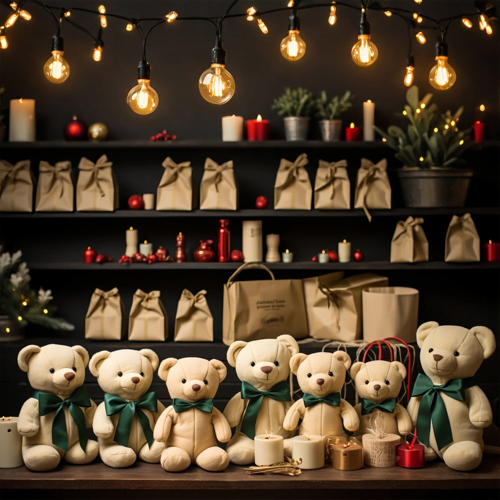 Weihnachten Fotohintergrund Santa's Werkstatt Teddybär Versammlung Hintergrund BRP11-97