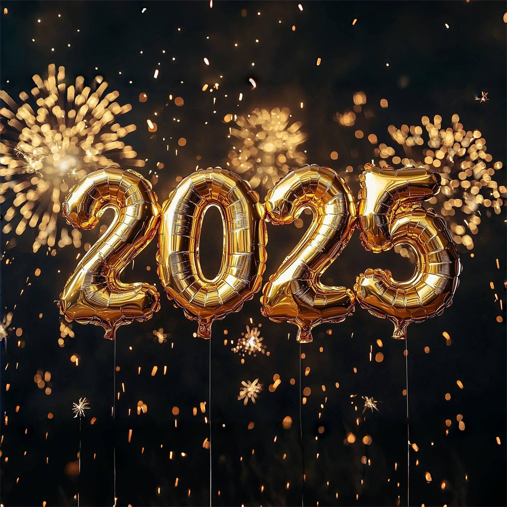 Neujahrs-Hintergrund 2025 Goldener Ballon-Dekor-Hintergrund BRP12-107