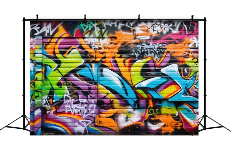 Graffiti Backdrop Lebendige Bunte Kunst Hintergrund BRP12-119