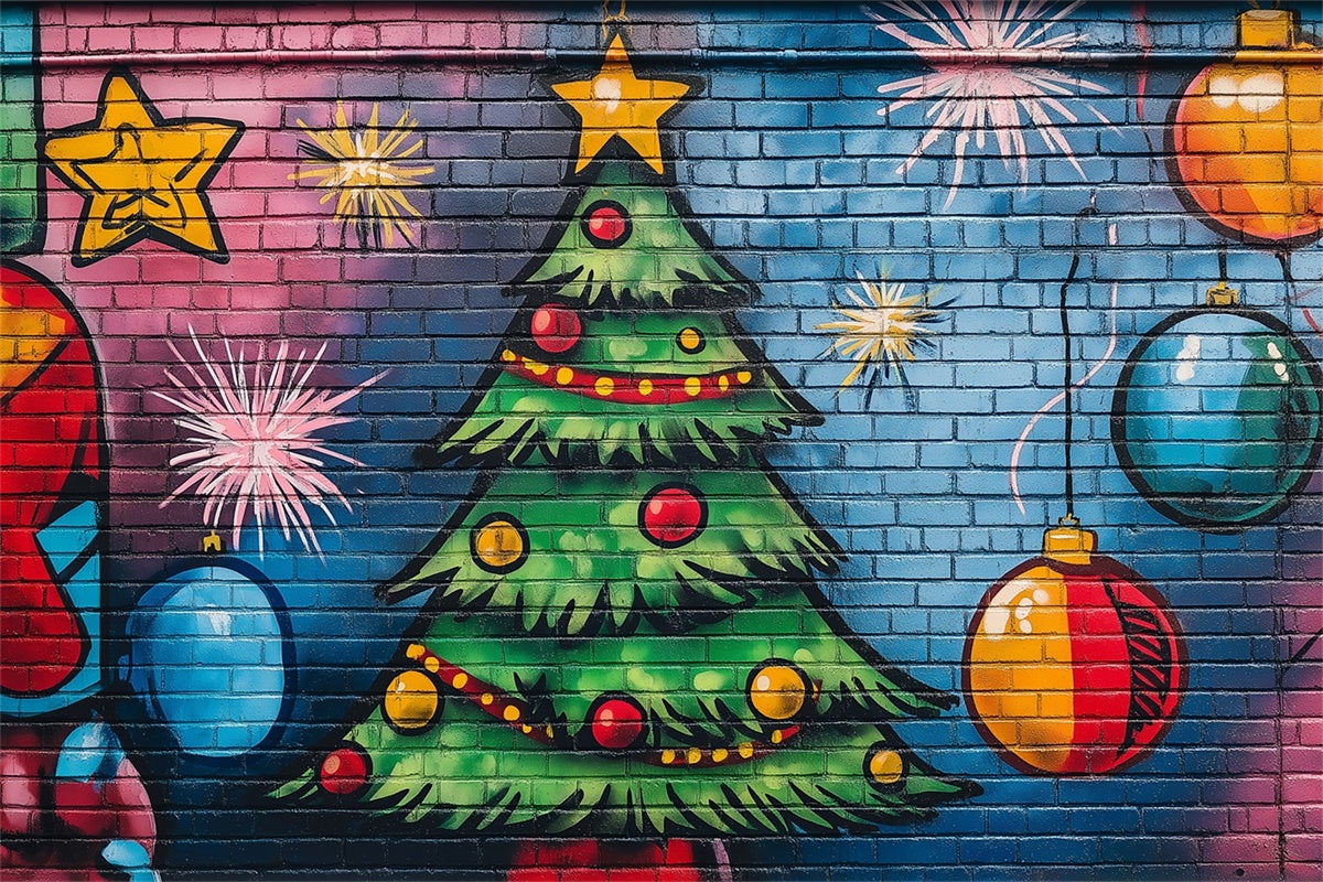 Graffiti Backdrop Weihnachten Bunte Backsteinmauer Backdrop BRP12-151