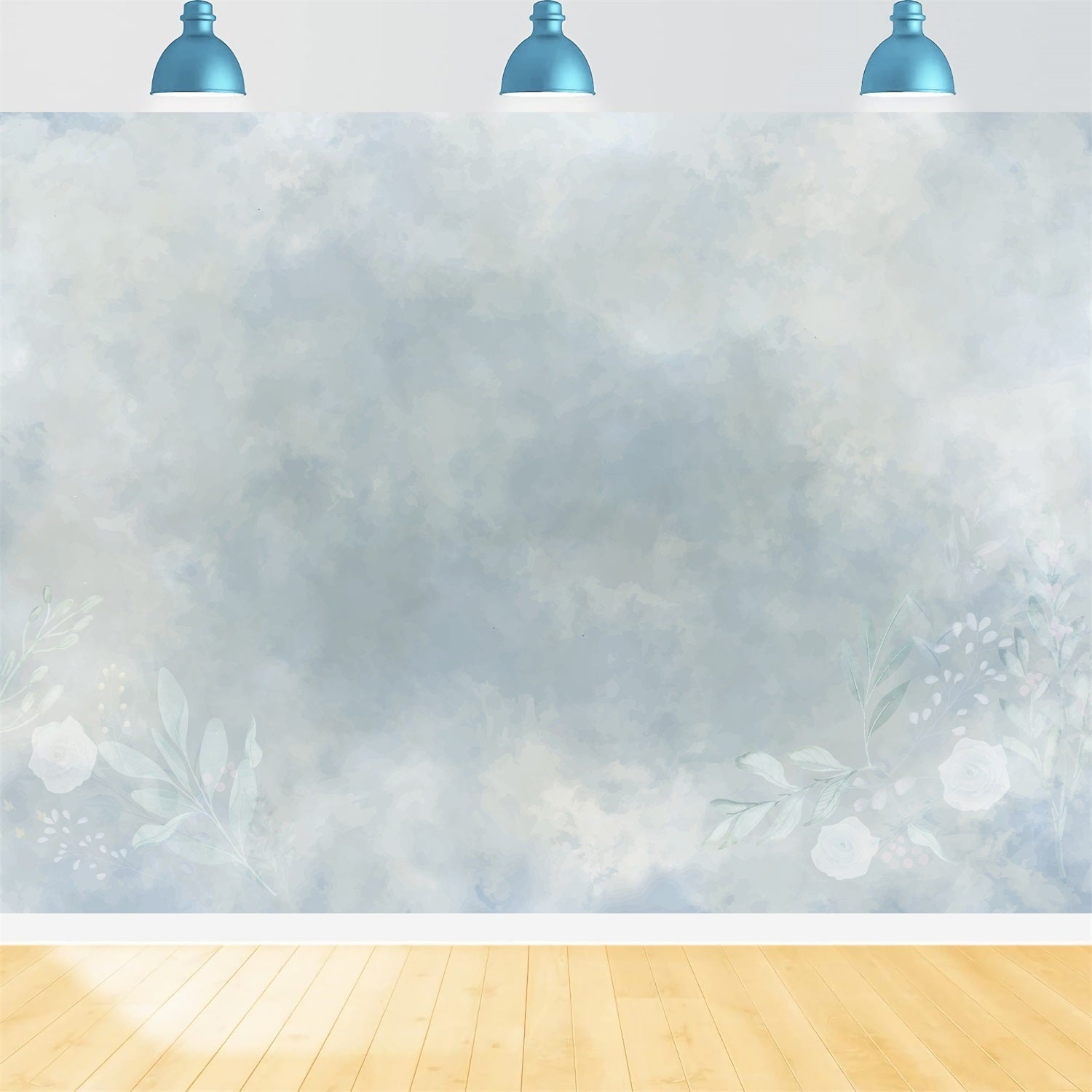 Backdrop Mutterschaft Hintergrund Kunst Blaue Blume Wand Backdrop BRP12-19