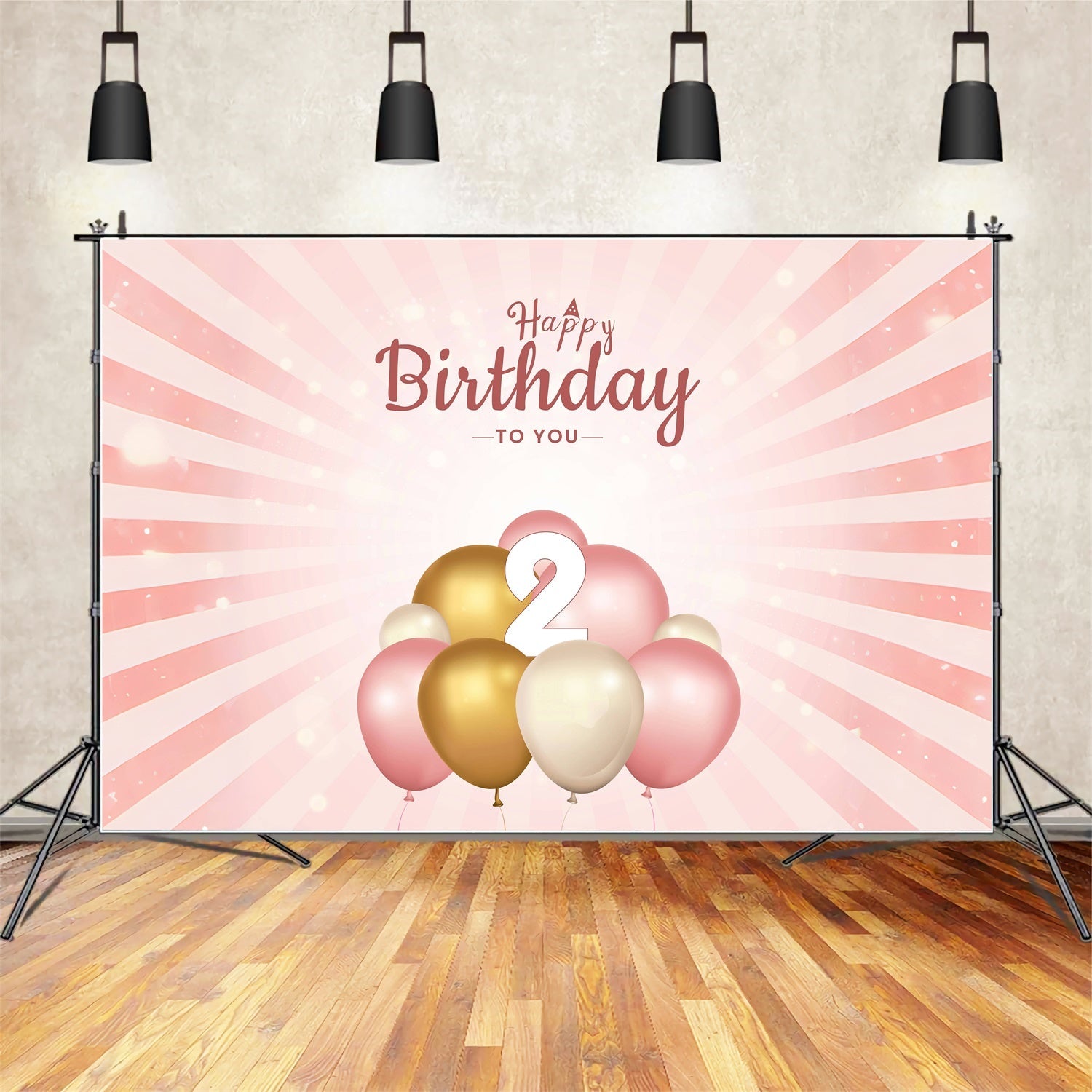 Geburtstag Party Backdrops Rosa Gold Elegant 2. Backdrop BRP12-281