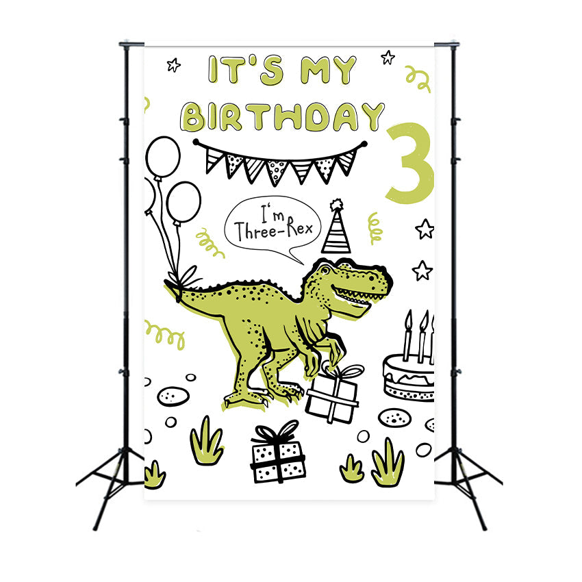 Customized Backdrop für Geburtstag Jurassic Dinosaurier Drei-Rex Hintergrund BRP12-295