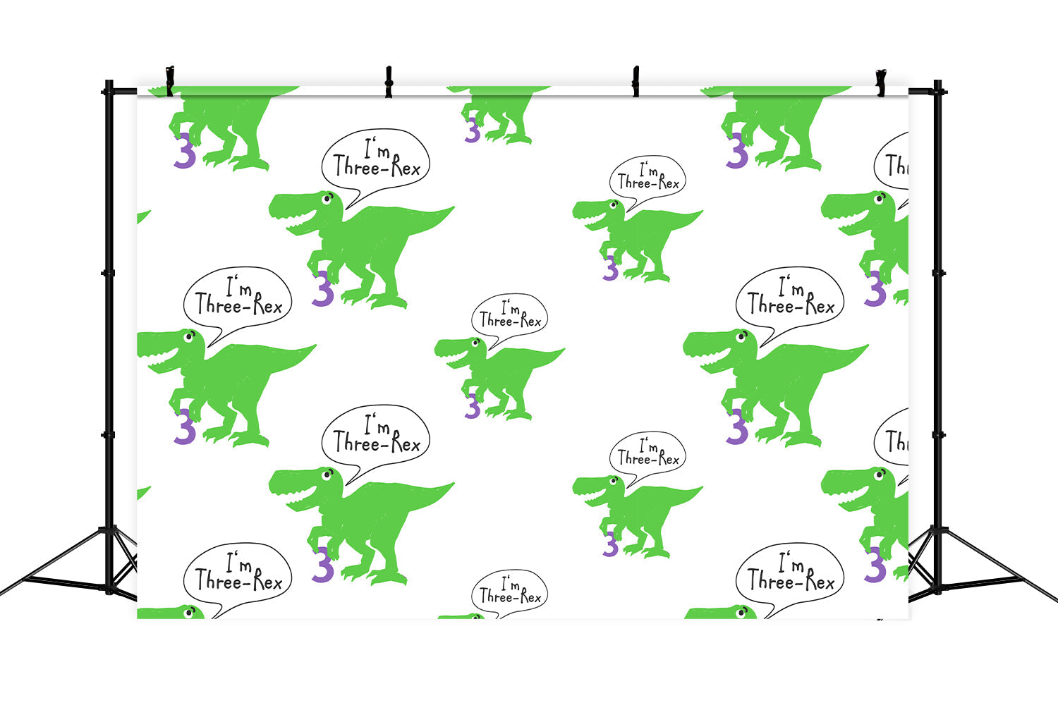 Personalisierte Geburtstag Backdrop Dinosaurier-Muster Drei-Rex Backdrop BRP12-296