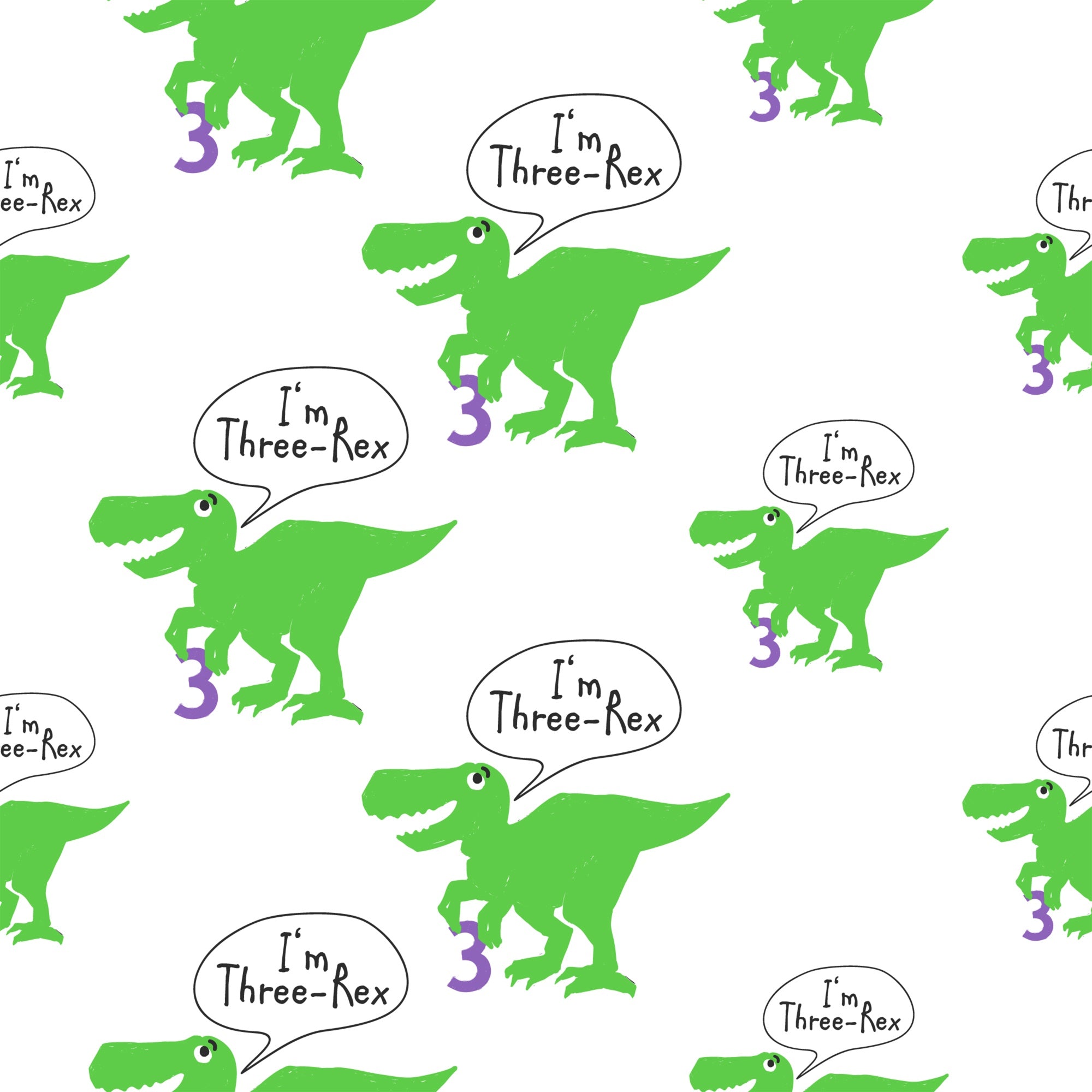 Personalisierte Geburtstag Backdrop Dinosaurier-Muster Drei-Rex Backdrop BRP12-296