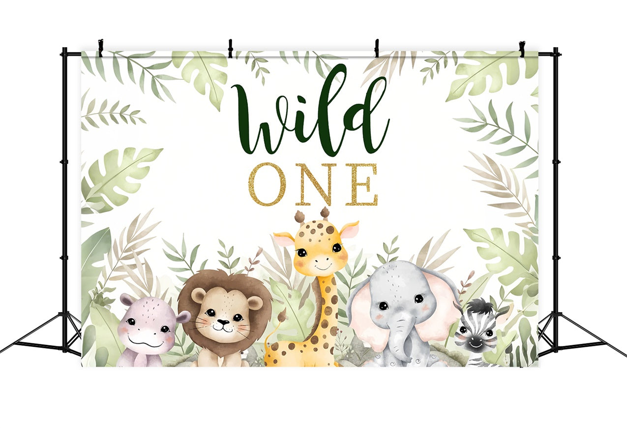 Erster Geburtstag Backdrops Wild Safari Tiere Feier Backdrop BRP12-304