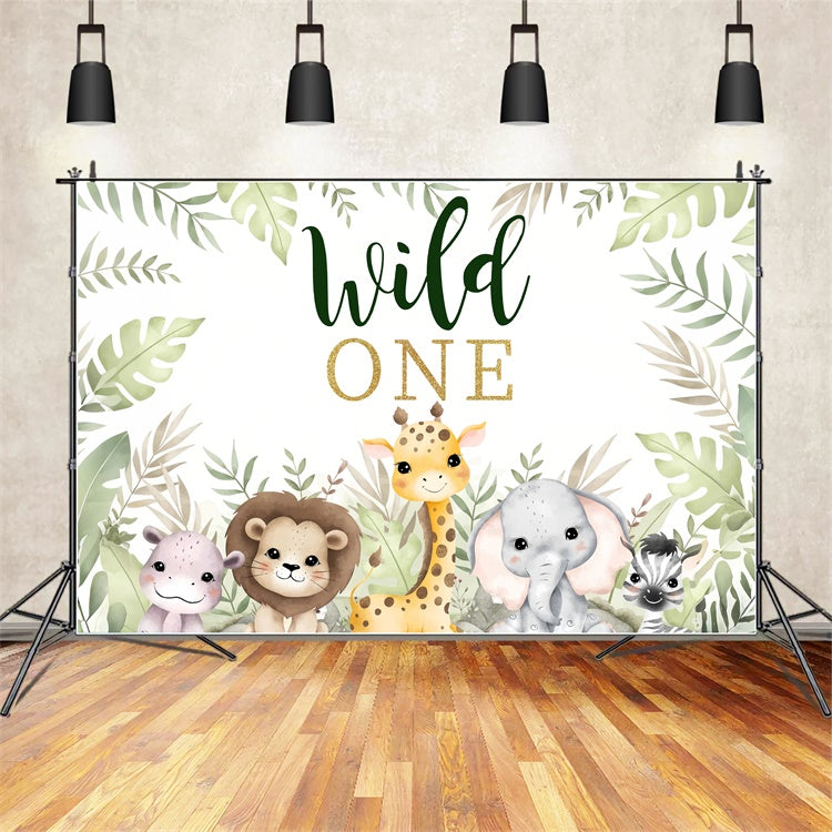 Erster Geburtstag Backdrops Wild Safari Tiere Feier Backdrop BRP12-304