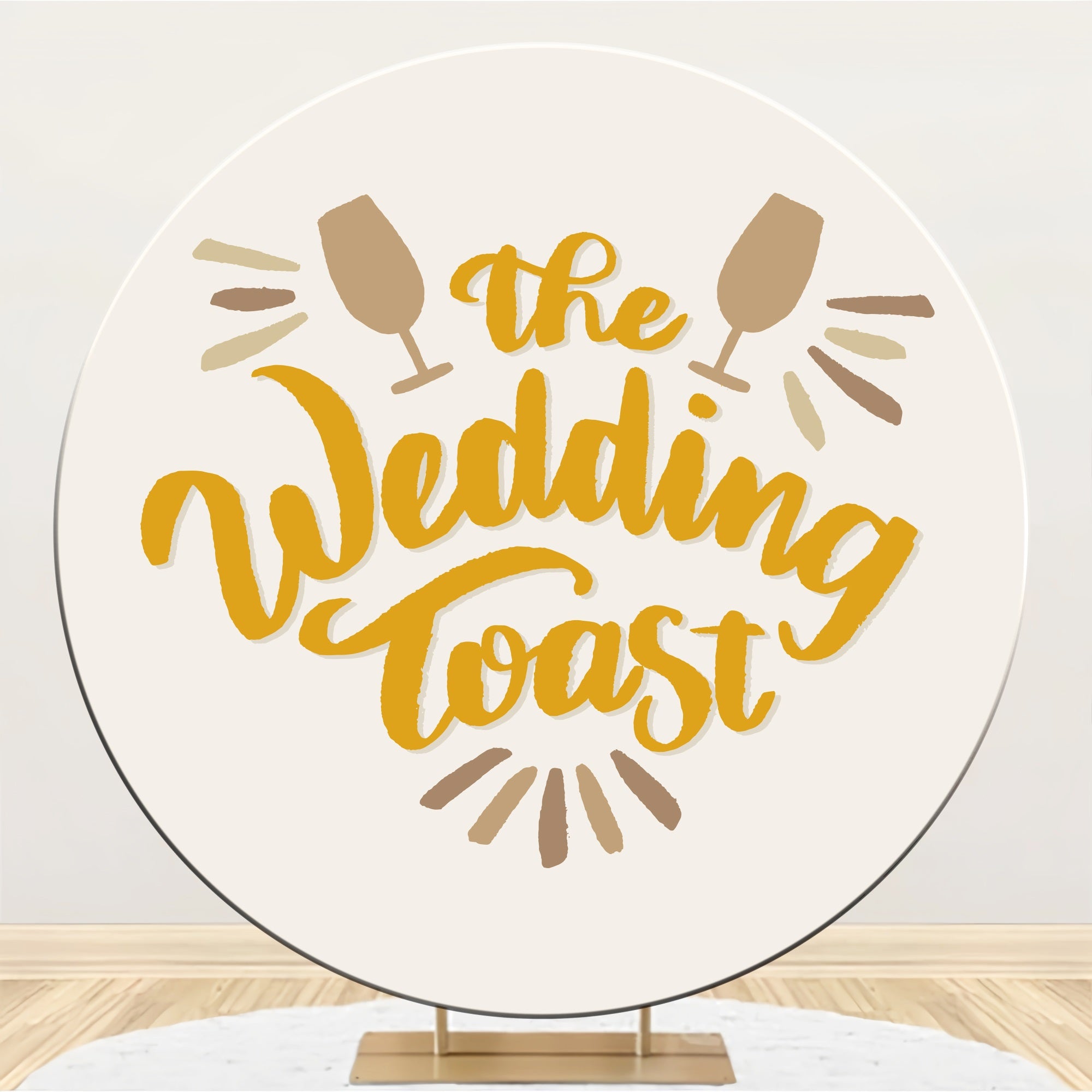 Personalisierte Hochzeit Backdrop Design Minimalistische Toast Runde Kulisse BRP12-331