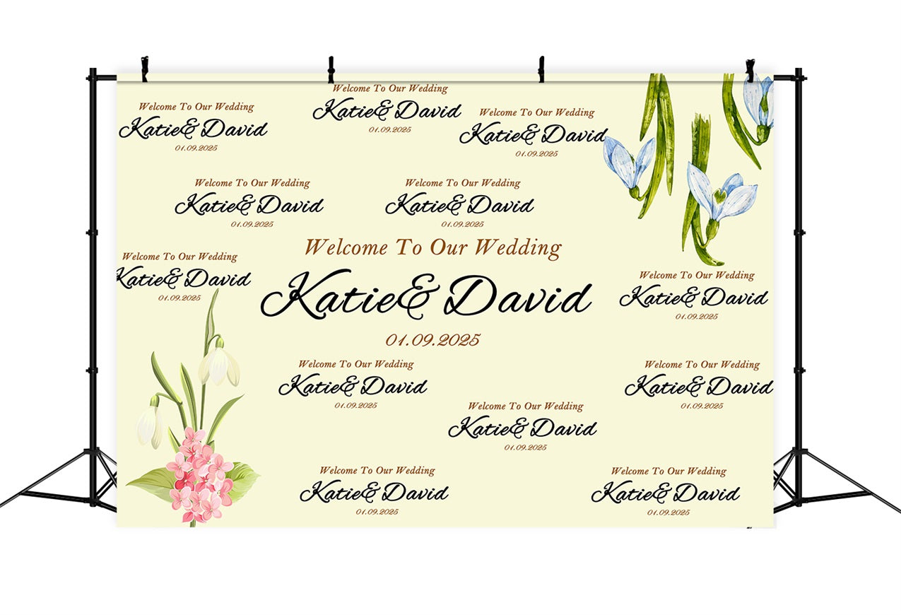 Personalisierte Backdrop Hochzeit Soft Vintage Blumen Hintergrund BRP12-351