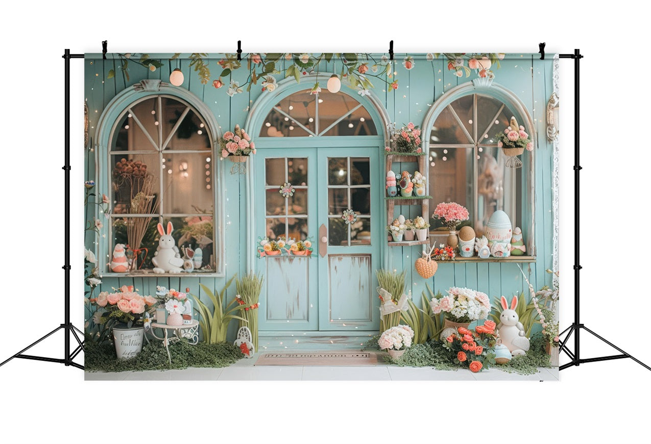 Fotohintergrund Ostern Kaninchen Floral Fenster Display Hintergrund BRP12-395