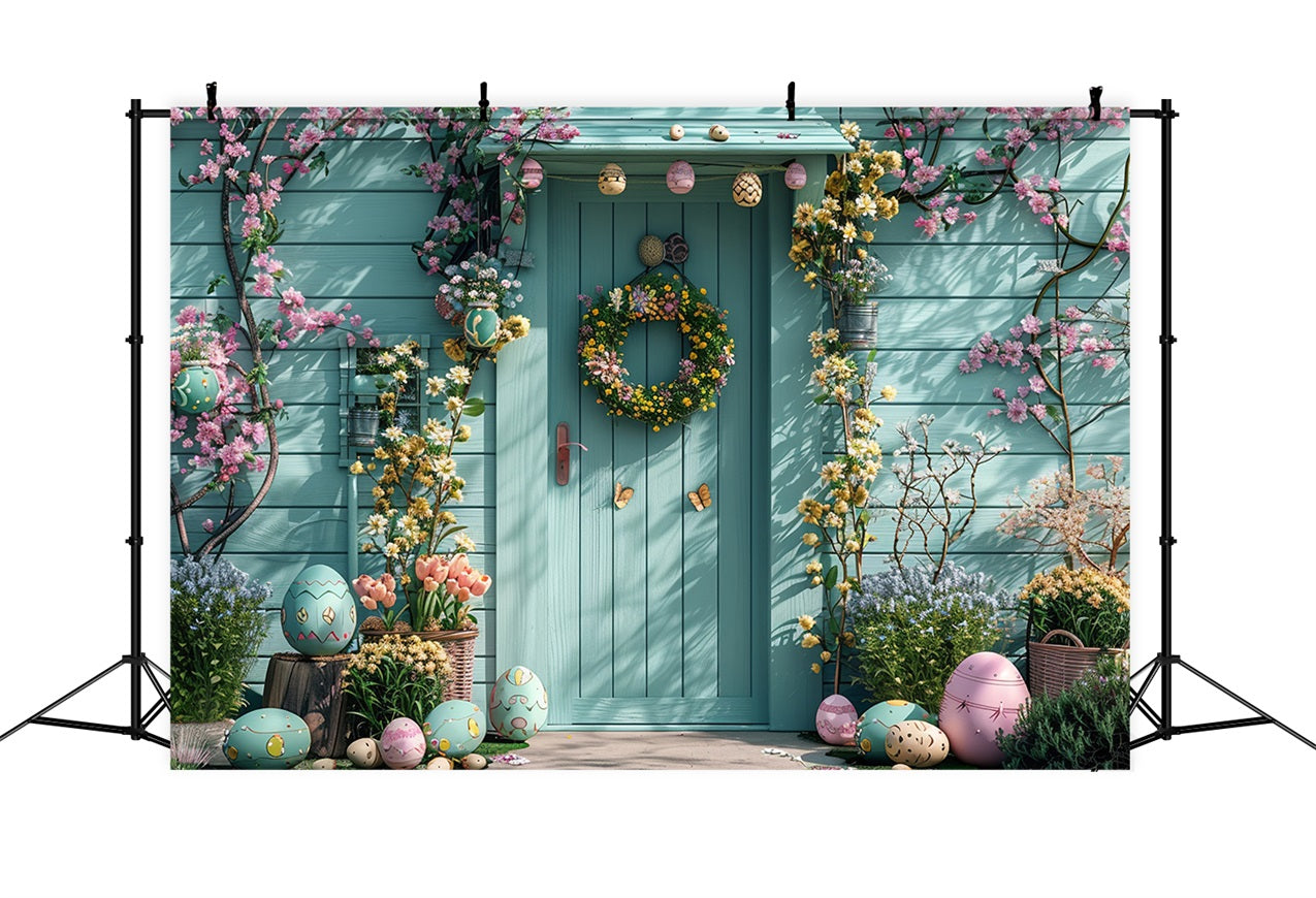 Fotografie Ostern Hintergrund Charming Doorway Spring Egg Ostern Hintergrund BRP12-397