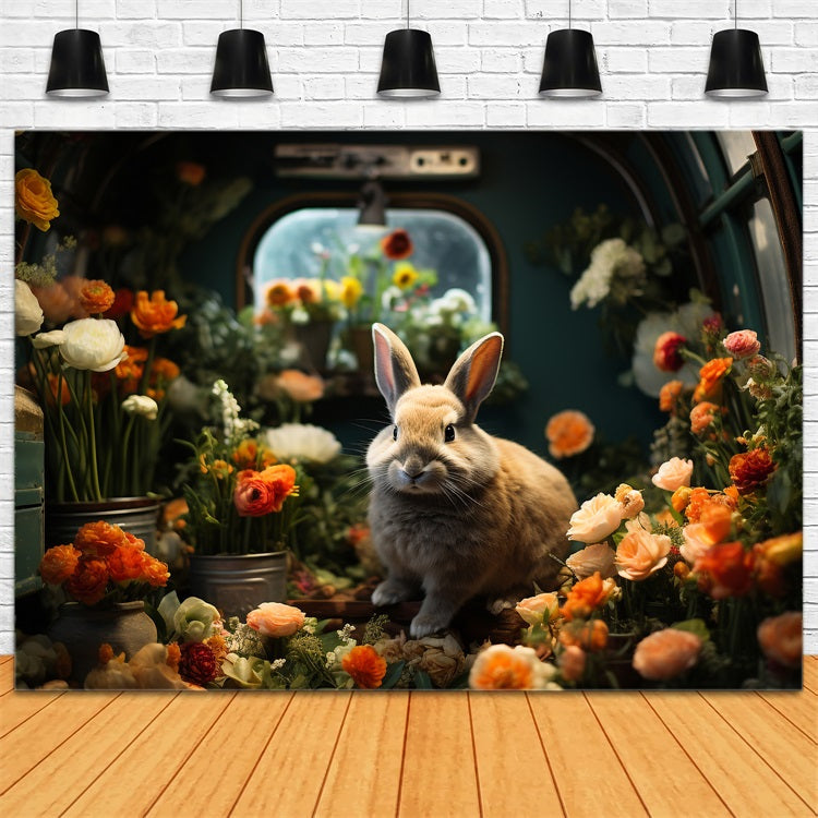 Ostern Hintergrund Bilder Floral Decor Bunny House Ostern Hintergrund BRP12-419