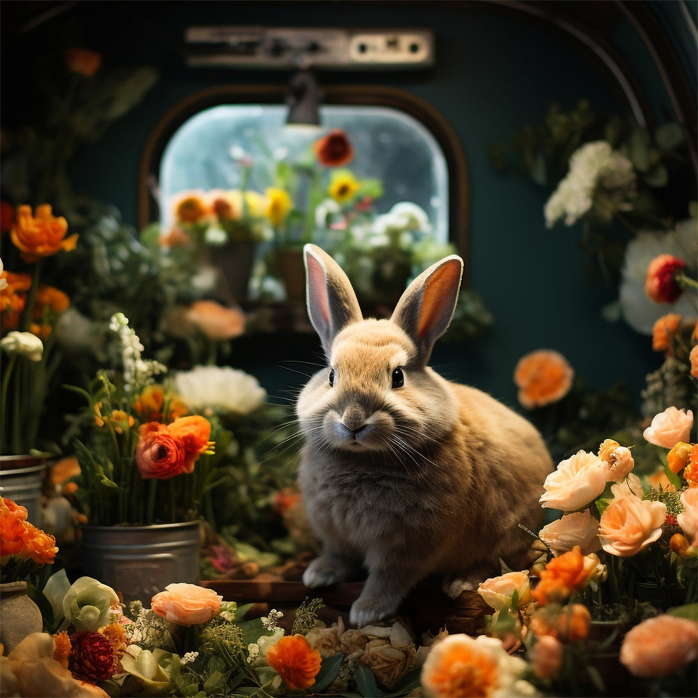 Ostern Hintergrund Bilder Floral Decor Bunny House Ostern Hintergrund BRP12-419