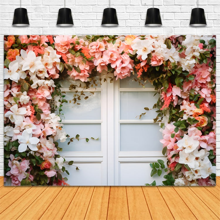 Frühlings-Hintergrund-Ideen Charmante Blumen Weißer Fenster-Hintergrund BRP12-462